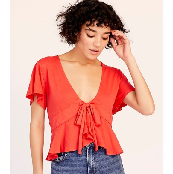 Free People Tops - 1 LEFT! NWT FREE PEOPLE KNOT ME CROPPED PEPLUM TOP